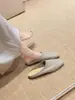 Sapatos de Salto Único Quadrados para Mulheres, Primavera e Outono, com Uma Tira Única, Estilo Mary Jane, Bico Baixo, Sapatos de Couro Meia-Chinelo, Tamanhos Grandes, Sapatos Femininos de Tamanho Grande