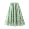 Comercio Exterior Ropa de Mujer 2025 Popular Falda de Mujer Malla Multicapa Empalme Falda de Pastel Falda Línea A Dobladillo Amplio Falda Larga para Mujer