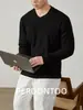 Camiseta de Manga Larga con Cuello Henley Clásico de Textura Doble Retorcida para Hombre, Top de Punto con Caída de Moda de Peso Pesado para Otoño/Invierno