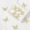 Contas criativas em formato de asa de borboleta brilhante cravejadas de diamantes para colares, pulseiras, brincos, acessórios de cabelo, presilhas de cabelo e componentes decorativos feitos à mão para DIY