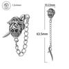 Aretes de Personalidad de Calavera de Acero Transfronterizo Hip Hop Punk Acero Inoxidable Aretes Multiforma Cadena Larga Rosca Externa