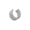 Ear Cuff Geométrico de Oro sin Perforación Estilo Minimalista Pendientes Trenzados de Cuentas de Tres Capas para Mujer Diseño de Nicho