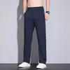 Calças Casuais Masculinas Verão Finas Seda de Gelo Secagem Rápida Respiráveis Largas Estilo Ocidental Tendência 2026 Novas Calças Longas de Barra Reta