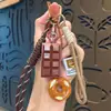 Llavero Colgante Retro Creativo Alcalino para Pan Serie Miu Encanto de Chocolate Accesorio de Cuerda Tejida Decoración de Bolso Regalo