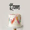 Topper de Pastel Brillante de Colores Transfronterizo Reina Feliz Cumpleaños Inserto de Papel en Inglés Bandera de Decoración para Postre de Fiesta