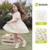 100% Algodón Vestido de Verano para Niña Dudu Home Cuello de Muñeca Vestido de Princesa Ropa de Verano Falda para Niña