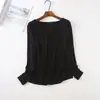 Camiseta de Modal para Mujer Primavera Nuevo Estilo Versátil Cuello en V Manga Larga Ropa de Otoño Camisa Pequeña Ajustada Camiseta Base Interior