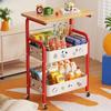 Estante de Almacenamiento con Carrito Dopamina Instalación Gratuita Sala de Estar Móvil Multicapa Gabinete de Almacenamiento para Snacks Estante de Almacenamiento para Dormitorio del Hogar