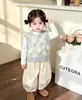 Chaleco de Punto para Niña Otoño e Invierno Nuevo Estilo Flores de Puntos Chaleco de Punto para Bebé Niña Elegante Chaleco de Punto de Color Degradado