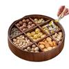 Caja de Madera con Nueve Compartimentos para Frutas Secas con Tapa de Acrílico, Caja para Snacks y Postres, Charola Compartimentada de Madera Maciza para Dulces y Frutos Secos, Estilo Lujo Ligero