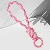 Cordón para teléfono móvil con nudo de color a juego, creativo, corto, tejido, llavero, cuerda antipérdida extraíble, 12 cm