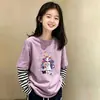 Camiseta de manga larga para niña, nuevo modelo primavera y otoño 2026, camiseta interior tipo dos piezas para niños, atuendo de otoño, top de algodón puro para niñas pequeñas