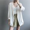 Chaqueta de Traje de Gasa con Protección Solar Estilo Coreano para Mujer, Diseño Delgado de Primavera y Verano, Estilo Británico de Nicho, Corte Holgado
