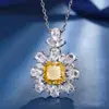 Outono e Inverno Novo Joias Huabi Diamante de Alto Carbono Corte Flor de Gelo Cobre Inlaid Quadrado Princesa Conjunto de Alta Moda 10*10