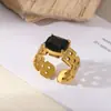 Anillo Europeo y Americano Transfronterizo de Acero Inoxidable Dorado Forma de Perla Exagerado Chapado en Oro 18K Sentido Avanzado Anillo de Acero de Titanio Anillo