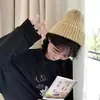 Gorro de lana para mujer, otoño e invierno, para parejas, para todo tipo de combinaciones, para hombres y mujeres, estilo coreano, moderno, sencillo, de punto, cálido para estudiantes.