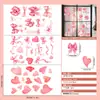 Decoración del Día de San Valentín: Adorno de lazo de cinta de corazón rosa, pegatina electrostática para puerta y ventana de vidrio, ambiente floral