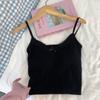 Camisola de punto de encaje estilo Pure Desire para mujer, con almohadilla en el pecho y lazo en la parte inferior, ajustada, sin mangas, top corto sexy para chica