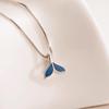 Colar de prata esterlina S925 feminino estilo coreano colar de rabo de peixe azul elegante e moderno corrente de clavícula