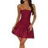 Estilo de Celebridad Ropa Europea y Americana Transfronteriza Verano Nuevo Sexy Empalme de Cintura Vestido Corto de Satén con Falda Acampanada