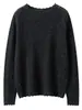 Novo suéter de cashmere outono e inverno para mulheres, blusa base de tricô com decote redondo vazado, suéter de cashmere casual moderno e versátil