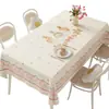 2026 Novo Estilo Toalha de Mesa Impermeável à Prova de Óleo Lavável Resistente ao Calor Capa de Mesa Estilo Creme Luxo Leve High-End Pano Retangular para Cobertura