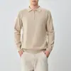 Mo Mai Ke Men's High Intelligence Commute Suéter de Malha Gola Polo Masculino Outono 2026 Novo Suéter com Meio Zíper Masculino 22342.