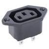 Enchufe Hembra Fijo Tipo Pin para Montaje S-03-11-9 con Agujero para Tuerca Enchufe de Alimentación de Tres Pines Enchufe Hembra
