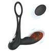 Doble Anillo Plug Anal Masculino Masaje de Próstata Calentado Recargable Vibrador de Silicona Juguetes Sexuales para Adultos Mayoreo