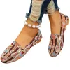 Nuevos zapatos planos sin cordones de tela con bloques de color transfronterizos para mujer, estilo étnico, boca poco profunda, transpirables, zapatos planos sin cordones para el trabajo