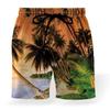 Pantalones de playa para hombre holgados casuales árbol de coco estilo hawaiano vacaciones estampado 3D fabricantes de shorts de natación venta al por mayor