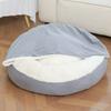 Cama para perro dos en uno con cubierta de concha, manta integrada para nido de mascota, cojín suave y cómodo de felpa para gato, cojín para perro