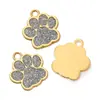 Aleación Colorido Aceite Goteando Huella de Patita de Cachorro Colgante Brillo Etiqueta de Gato Hecho a Mano DIY Garra de Oso Colgante de Joyería