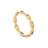 Anillo de pareja de acero inoxidable con borde cruzado, diseño de cadena hueca con personalidad de moda, joyería de acero de titanio en oro rosa para mujer