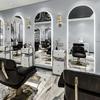 Estação de Espelho de Barbearia, Espelho de Salão de Cabeleireiro, Espelho Simples de Face Única com Luz, Estação de Espelho com Luz LED Integrada Especial para Salão de Cabeleireiro