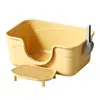 Bandeja sanitaria para gatos semi-cerrada extragrande, elevada para prevenir salpicaduras y olores, especialmente diseñada para gatos Maine Coon corpulentos