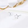 Aretes de plata esterlina S925 personalidad simple gota esmalte concha blanca estrella de mar joyería de temperamento nicho aretes asimétricos para mujer