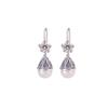 Pendientes de plata de ley S925 con forma de ciervo, con perlas de agua dulce, estilo vintage, con flores de ciruelo antiguas, con cuentas redondas, estilo chino, con patrón nacional, gancho para la oreja.