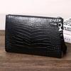 Bolso de Mano de Cuero de Cocodrilo para Hombre Bolso Clutch de Cuero Genuino Sobre de Negocios Bolso de Lujo Ligero para Axila Bolso de Mano de Piel de Vaca para Cabello