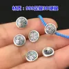 Prata Pura s999 Fivela de Botão Retro Paz e Alegria Corda de Mão Trançada Pulseira de Cordão Exquisita Acessórios DIY Feitos à Mão