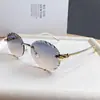 Gafas de Sol Europeas y Americanas Sin Marco de Borde Cortado para Mujer, Metal Ovaladas de Gama Alta 2026 Estilo Nuevo Transfronterizo con Protección UV