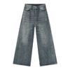Nirben Denim retro calle alta lavados desgastados jeans para hombre sueltos pierna recta arrastrando el suelo casual pantalón comodín