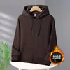 Sudadera con capucha y cremallera de algodón, estilo nuevo, para otoño e invierno, top fino casual holgado, chaqueta con capucha unisex forrada de polar