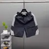 Shorts Listrados Modernos de Verão 2026 para Homens, Calça Esportiva Reta Estilosa Estilo Americano de Secagem Rápida