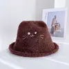 Nuevo Sombrero de Pescador de Moda con Borde Enrollado y Orejas de Gato Lindas para Mujer, Versátil, Casual, Cálido, a Prueba de Frío, Sombrero de Cubo de Moda