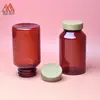 Garrafa Pet de 150ml com Boca Larga e Ombro Inclinado Embalagem Portátil Produtos para Cuidados com a Saúde Alta Translucidez Garrafa de Armazenamento Nutricional