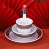 Plato de melamina, olla de cobre del viejo Pekín, plato redondo grande, res recién cortada, pierna de cordero, plato para shabu-shabu, juego de vajilla para hot pot