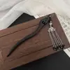 Nueva Horquilla de Madera Estilo Chinoiserie para Mujer, Horquilla Cheongsam Estilo Antiguo Dinastía Han, Horquilla de Aleación, Falda de Cara de Caballo, Tocado, Borla que se Mueve al Caminar
