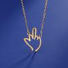 Collar con colgante de acero inoxidable de color dorado para hombre y mujer, estilo hip hop, de gran venta transfronteriza, ideal como regalo para el dedo medio vertical, joyería de moda.