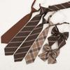 Jk Retro Marrom Xadrez Listrado Japonês Café Lazy Tie-Free Feminino Gravata Borboleta Estilo Universitário Moda Masculina